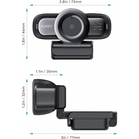 Kamera internetowa USB PC-LM3| Full HD 1920x1080 | Autofocus | 1080p | 30fps | Mikrofony stereo