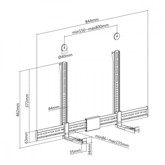 Uchwyt na soundbar regulowany MC-465 