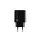 Ładowarka sieciowa Ribera 1x USB-A + 1x USB-C 20W Czarna 