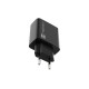 Ładowarka sieciowa Ribera 1x USB-A + 1x USB-C 20W Czarna 