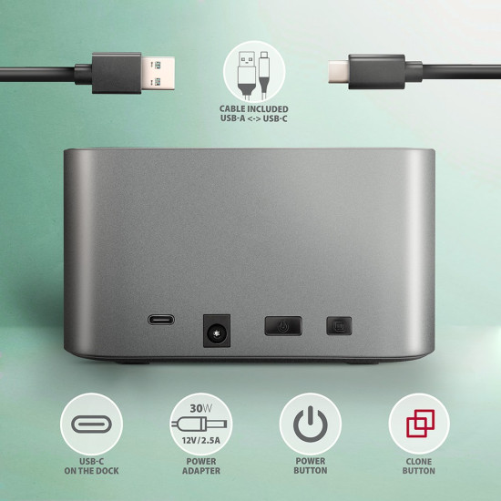 ADSA-DC Stacja dokująca USB 3.2 Gen 1 - 2x SATA 6G 2.5