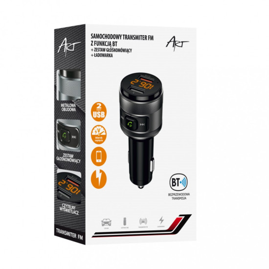 Transmiter samochodowy FM MP3 z funkcją BT, USB LCD FM-57 QC3.0 