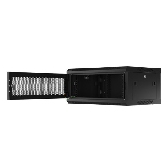 Szafa wisząca 19 cali 4U 600x450 drzwi perforowane (flat pack) czarna