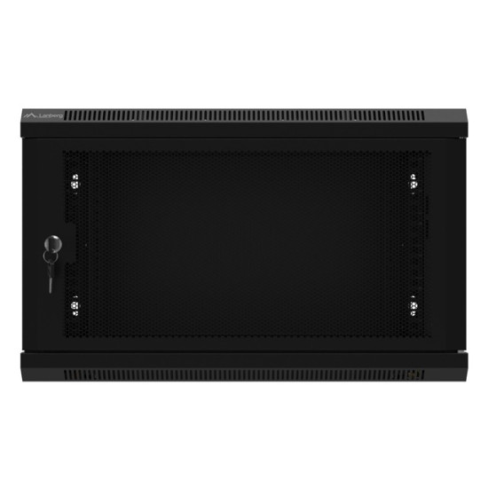 Szafa wisząca 19 cali 6U 600x450 drzwi perforowane (flat pack) czarna
