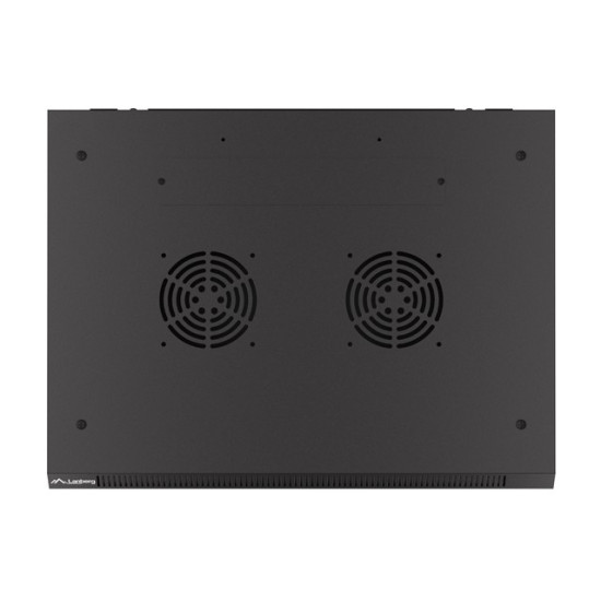 Szafa wisząca 19 cali 9U 600x450 drzwi perforowane (flat pack) czarna