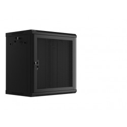 Szafa wisząca 19 cali 12U 600x450 drzwi perforowane (flat pack) czarna
