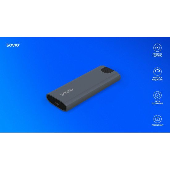 Obudowa na dysk zewnętrzny M.2 SSD NVMe, USB-C 3.1, AK-67