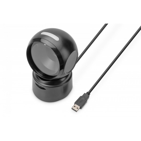 Czytnik kodów kreskowych przewodowy stacjonarny USB-A 1.4m, 1D i 2D, zgodny z kodami QR 