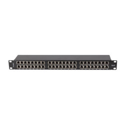 Patch panel 48 portów 1U 19 cali kat.6 ftp ekranowany czarny