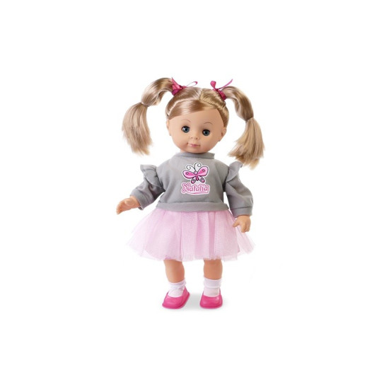 Lalka Natalia w szarym sweterku, mówi po polsku, 39 cm
