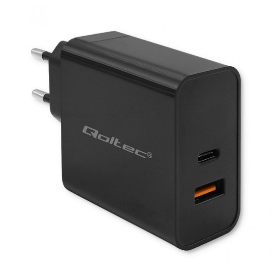 Ładowarka Super Quick PD | 1xUSB-C | 1xUSB | 65W | 5-20V |       1.5-3.25A | Czarna 