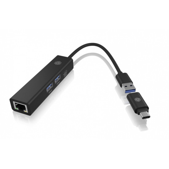 Hub IB-HUB1439-LAN 4w1 HUB, 1x USB-C, 2xUSB-A, 1x LAN 