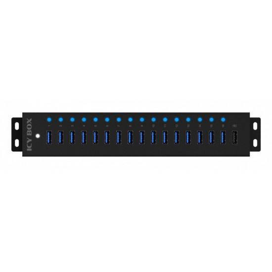 Hub IB-HUB1717 16+1 port USB HUB, 16x USB + 1x USB do ładowania, USB 3.2 Gen 1, 96 Watt zasilacz 