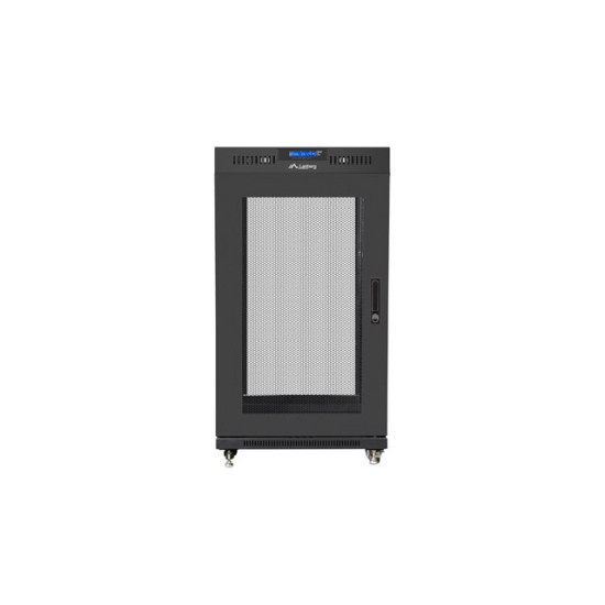 Szafa stojąca 19 cali 22U 600x600 drzwi perforowane LCD (Flat pack) V2 czarna
