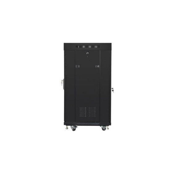 Szafa stojąca 19 cali 22U 600x600 drzwi perforowane LCD (Flat pack) V2 czarna
