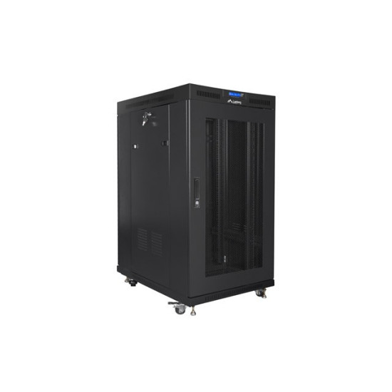 Szafa stojąca 19 cali 22U 800x1000 drzwi perforowane LCD (flat pack) V2 czarna