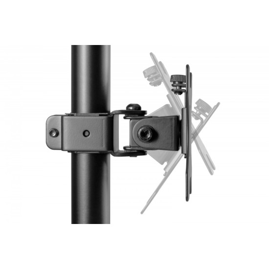 Uchwyt biurkowy pionowy 2xLCD max. 32 cale 8kg, zaciskowy, czarny