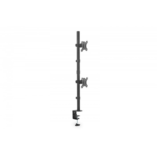 Uchwyt biurkowy pionowy 2xLCD max. 32 cale 8kg, zaciskowy, czarny
