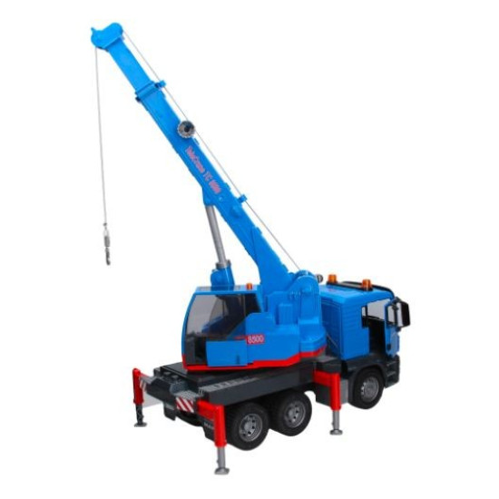 Ciężarówka MAN TGS z dźwigiem niebieska