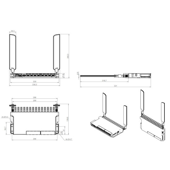 Router 802.11a xWi-Fi6L009UiGS-2HaxD-IN 