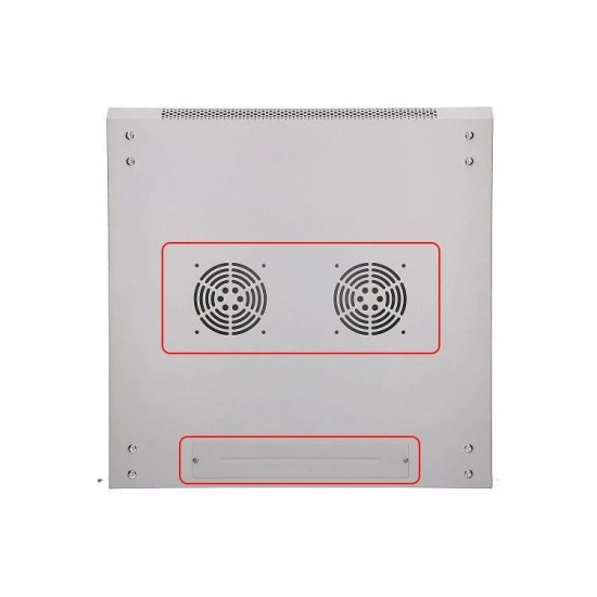 Szafka wisząca rack 4U 600x600 szara szklane drzwi
