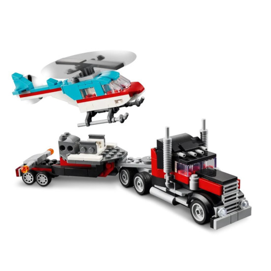 Klocki Creator 31146 Ciężarówka z platformą i helikopterem