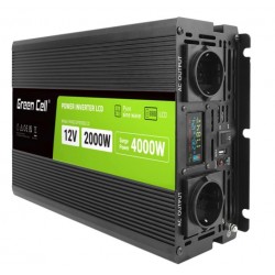 Przetwornica LCD 12V 2000W/4000W Czysty sinus z wywietlaczem 