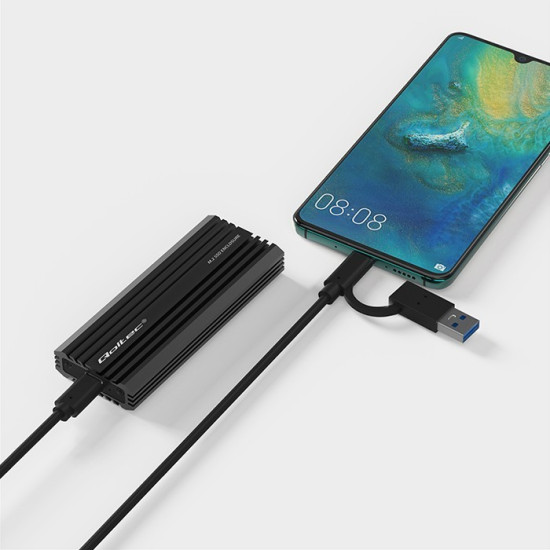 Obudowa | kieszeń NV2270 na dysk M.2 SSD | SATA | NVMe | USB-C | 2TB 