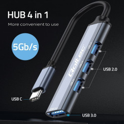 HUB adapter USB-C 3.1 4w1 | USB 3.0 | 3x USB 2.0 