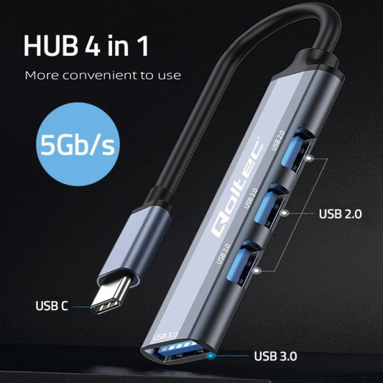 HUB adapter USB-C 3.1 4w1 | USB 3.0 | 3x USB 2.0 