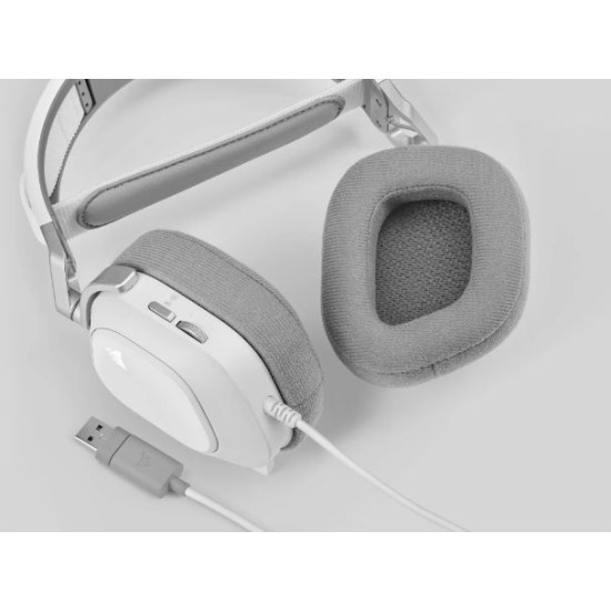 Słuchawki HS80 RGB USB Wired White 