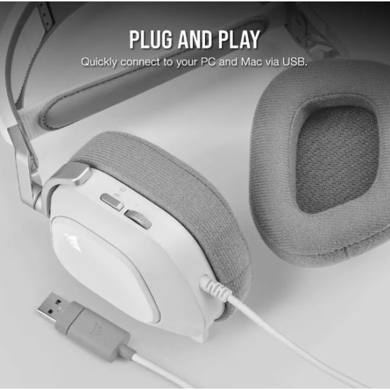 Słuchawki HS80 RGB USB Wired White 