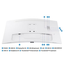 Monitor 34 cale LS34C650TAUXEN VA 3440x1440 UWQHD 21:9 1xHDMI 1xDP 2xTB 4.0 (90W/15W) 3xUSB 3.0 LAN (RJ45) 5ms 100Hz HAS+PIVOT zakrzywiony głośniki bi