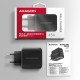 Ładowarka sieciowa ACU-PQ45 2-port  QC3.0,4.0/AFC/FCP/PPS/Apple  + PD type-C, 45W, Czarna