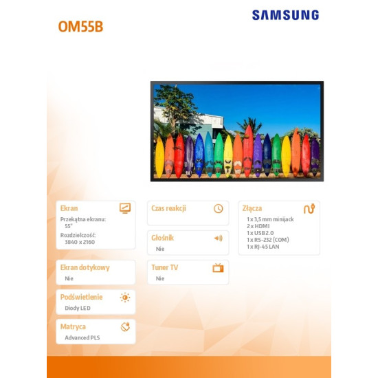 Monitor wielkoformatowy 55 cali OM55B LH55OMBEBGBXEN