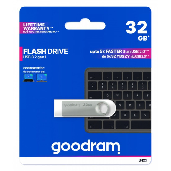 Pendrive UNO3 32GB USB 3.2 Gen1 srebrny