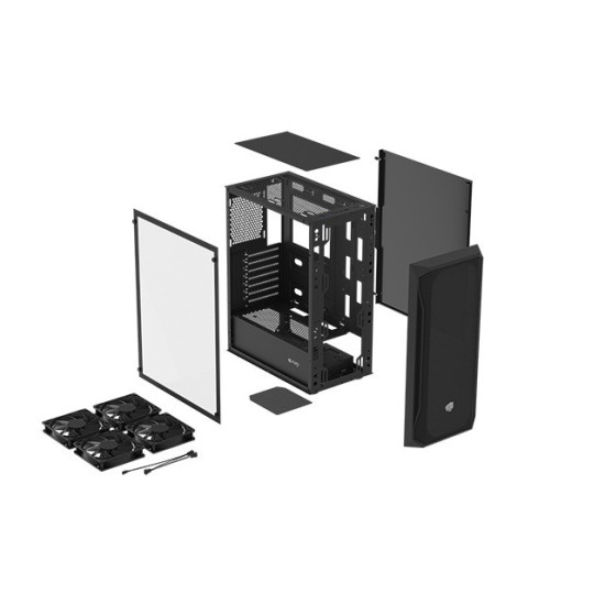 Obudowa Fury Shobo SH4F Midi Tower z oknem Czarna 