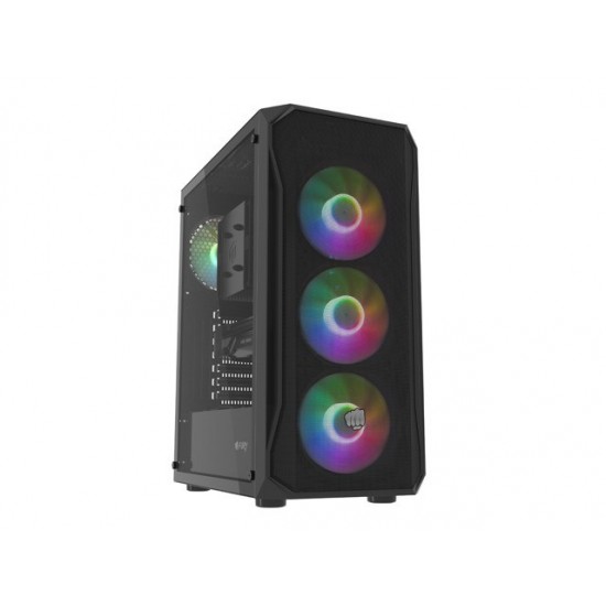 Obudowa Fury Shobo SH4F RGB Midi Tower z oknem Czarna 