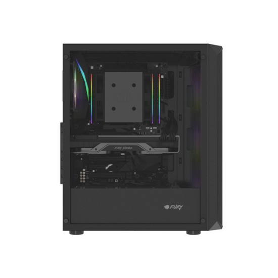 Obudowa Fury Shobo SH4F RGB Midi Tower z oknem Czarna 