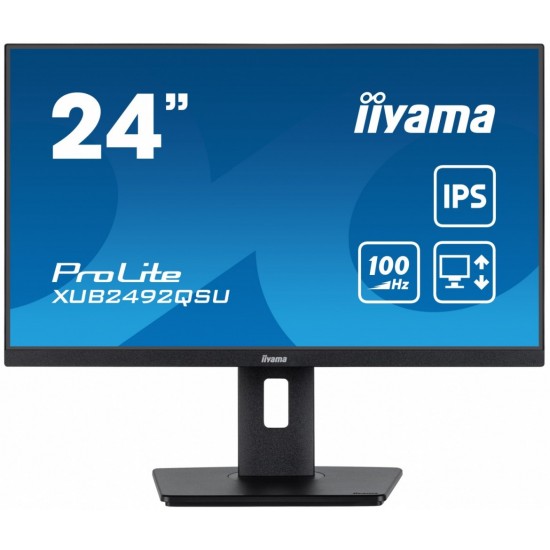 Monitor 23.8 cala ProLite XUB2492QSU-B1 IPS,QHD,USB-C,100Hz,3xUSB(3.2),HDMI,DP  300cd/m2,FreeSync,2x2W,HAS(150mm),PIVOT