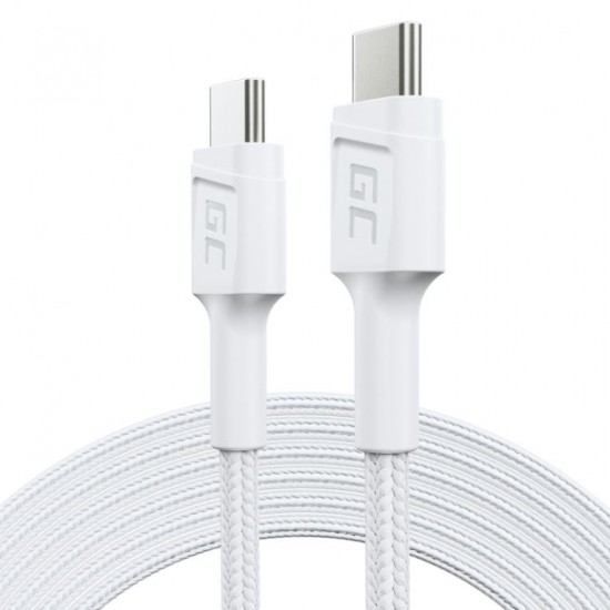 Kabel PowerStream USB-C do USB-C 2m, PD 60W, QC 3.0, biały 