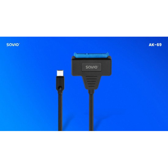 Adapter USB-C 3.1 Gen 1 (M) - SATA (F) do dysków 2.5 cala, AK-69 