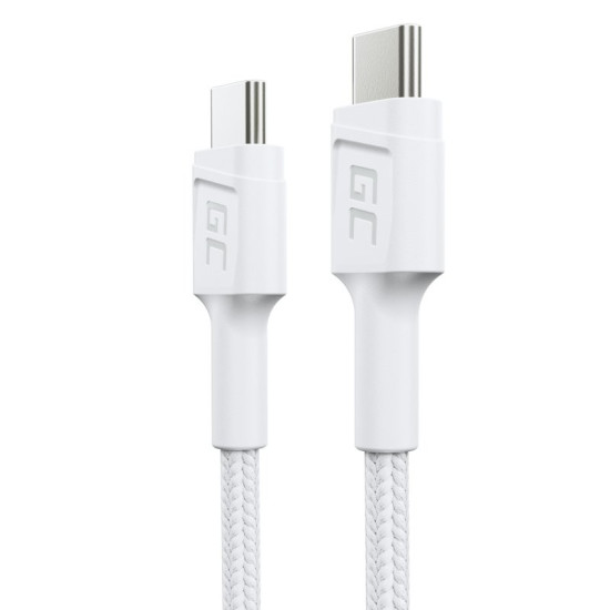 Kabel GC PowerStream USB-C do USB-C 30 cm, PD 60W, QC 3.0, biały 