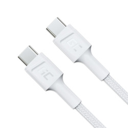 Kabel GC PowerStream USB-C do USB-C 30 cm, PD 60W, QC 3.0, biały 