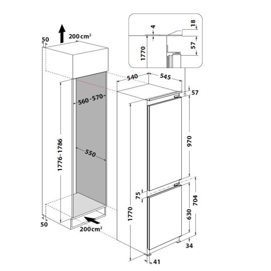 Chłodziarko-zamrażarka do zabudowy ART66122