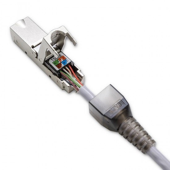Wtyk RJ45 beznarzędziowy STP | CAT6 | JACK PIN | T568B | T568A 