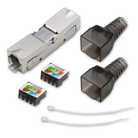 Wtyk RJ45 beznarzędziowy STP | CAT6 | JACK PIN | T568B | T568A 