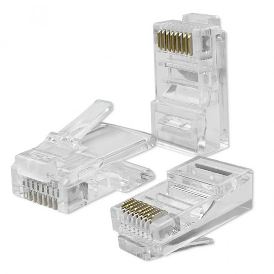 Wtyk złącze modularne RJ45 | CAT6 | UTP | Pozłacane styki |      100 sztuk 