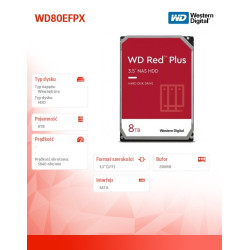 Dysk twardy Red Plus 8TB 3,5 cala CMR 256MB/5640RPM Class 