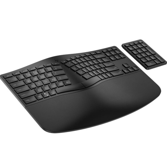 Ergonomiczna klawiatura bezprzewodowa + numeryczna  965 7E756AA czarna